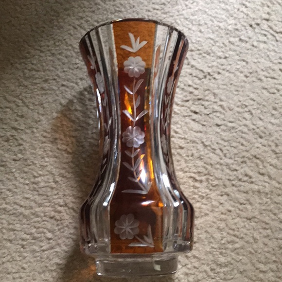 Vintage Bohemia glass vase - Picture 4 of 6